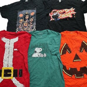 古着卸 まとめ売り カラーmix プリント 半袖Tシャツ 21枚(メンズ M/L ) 映画 アメコミ 音楽 キャラ スカル 大判 MS6426 1円スタートの画像3