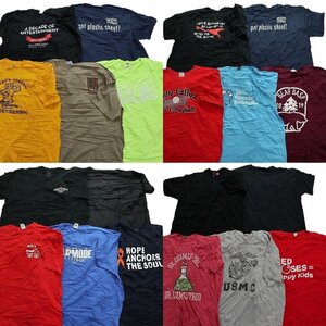 古着卸 まとめ売り カラーmix プリント 半袖Tシャツ 20枚セット (メンズ 2XL ) 無地 ロゴプリント ワンポイント MS85701円スタート