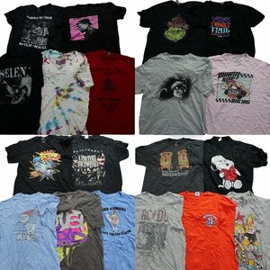 古着卸 まとめ売り カラーMix プリント 半袖Tシャツ 19枚セット (メンズ L ) キャラクター タイダイ スカル 人物 MS66031円スタート