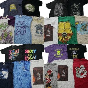 古着卸 まとめ売り カラーMix プリント 半袖Tシャツ 20枚セット (メンズ M ) アニメ キャラクター タイダイ 大判 MS6660 1円スタート