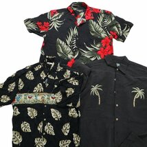 古着卸 まとめ売り 黒ボディ アロハシャツ 半袖シャツ 11枚セット (メンズ S /M ) カラーMIX 開襟シャツ 酒 MS8531 1円スタート_画像2