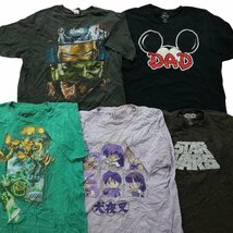 古着卸 まとめ売り カラーMix プリント 半袖Tシャツ 20枚セット (メンズ L ) アニメ キャラクター 大判 犬夜叉 MS6845 1円スタート_画像2