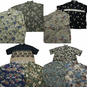 古着卸 まとめ売り ピエールカルダン アロハシャツ 半袖シャツ 10枚セット (メンズ 2XL /3XL ) ビックサイズ　花柄　MS8436 1円スタート