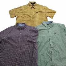 古着卸 まとめ売り チャップス 半袖シャツ 10枚セット (メンズ XL /2XL ) チェック柄 ワンポイント 赤 黄色 緑 青 MS7882 1円スタート_画像2