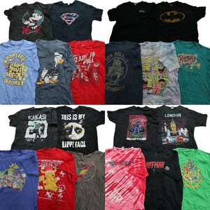 古着卸 まとめ売り カラーMix プリント 半袖Tシャツ 20枚セット (メンズ L ) キャラクター タイダイ アニメ MS7916 1円スタート