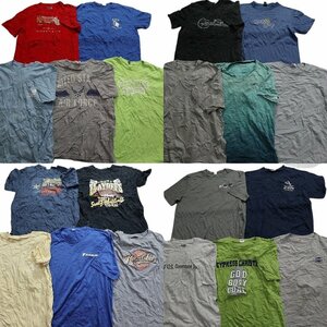 古着卸 まとめ売り カラーmix プリント 半袖Tシャツ 20枚セット (メンズ L ) 無地 ワンポイント MS9802 1円スタート