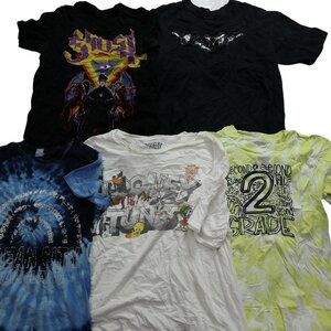 【訳あり】 古着卸 まとめ売り カラーmix プリント 半袖Tシャツ 60枚セット (メンズ ) カラーMIX タイダイ ブラック W6374