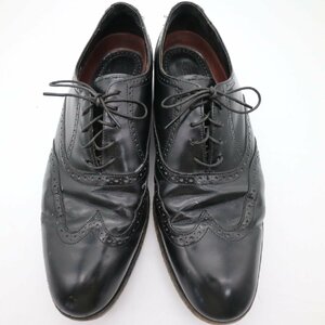 FLORSHEIM フローシャイム 外羽根式 ウイングチップ 本革 レザーシューズ 革靴 黒 ( メンズ 9 1/2 D ≒ 27.5cm ) KA0006 1円スタート