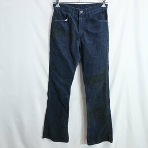 80年代 Levi's リーバイス 517 コーデュロイパンツ ストラップ フレア タロンジッパー ネイビー ( メンズ S相当 ) MM3657 1円スタート