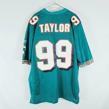 SALE///// Reebok リーボック NFL マイアミ・ドルフィンズ 半袖 ゲームシャツ プロチーム アメフト グリーン ( メンズ XL ) N2960_画像2