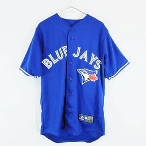 SALE///// majestic MLB トロント・ブルージェイズ ゲームシャツ ベースボール プロチーム スポーツ ブルー ( メンズ S ) N2912