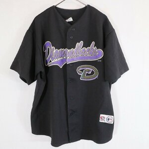 SALE///// 00s TRUE FAN MLB アリゾナ・ダイヤモンドバックス 半袖 ベースボールシャツ プロチーム 野球 ブラック ( メンズ XL ) N3053