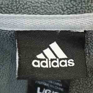 adidas アディダス スウェット パーカー ジャケット スポーツ 防寒 ポリ生地 裏地フリース グレー ( メンズ L ) N1703 1円スタートの画像10