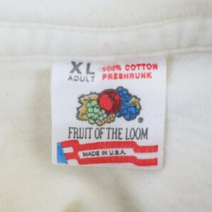 90s USA製 FRUIT OF THE LOOM 海賊船絵画 半袖 プリントＴシャツ アート オフホワイト ( メンズ XL ) N1225 1円スタートの画像8