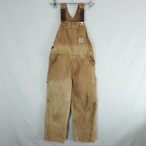 80年代 USA製 Carhartt カーハート オーバーオール ワークウェア 作業着 ダック生地 ブラウン ( メンズ 32×30 ) M6417 1円スタート