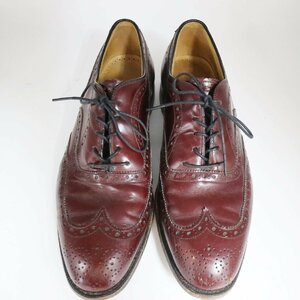 80年代 USA製 JOHNSTON & MURPHY ジョンストン＆マーフィー 内羽根式 ウイングチップ 革靴 ( メンズ 9.5 ≒ 27.5cm ) KA0024 1円スタート