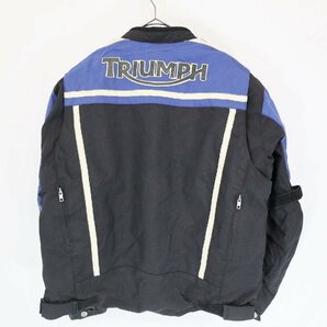 TRIUMPH レーシングジャケット バイク ツーリング モーターサイクル 走行用 バイカー 黒×青 ( メンズ 52 ) M8029 1円スタートの画像2