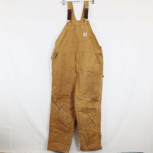 80年代 Carhartt カーハート 中綿 ダック地 オーバーオール ワークウェア ダック生地 ブラウン ( メンズ 32 ) M7779 1円スタート