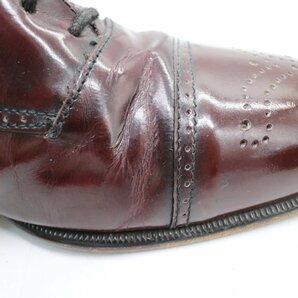 イタリア製 内羽根式 ストレートチップ 本革 レザ- 革靴 レザーシューズ ( メンズ 8 1/2 M ≒ 26.5cm ) KA0316 1円スタートの画像8