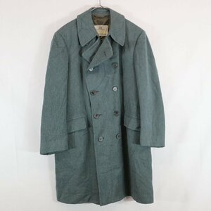 Aquascutum ステンカラーコート フォーマル スーツ ビジネス 通勤 通学 ダブルコート 青 ( メンズ XL ) M7007 1円スタート