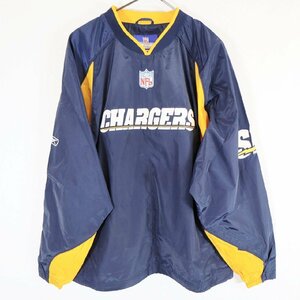 Reebok リーボック NFL ロサンゼルスチャージャーズ ナイロンプルオーバー ジャケット ネイビー ( メンズ M ) N1457 1円スタート