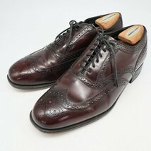 FLORSHEIM フローシャイム 内羽根式 ウィングチップ 本革 革靴 ダークレッド ( メンズ 9 1/2 D ≒ 27.5cm ) KA0222 1円スタート_画像2