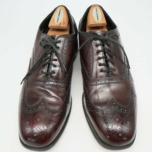 FLORSHEIM フローシャイム 内羽根式 ウィングチップ 本革 革靴 ダークレッド ( メンズ 9 1/2 D ≒ 27.5cm ) KA0222 1円スタート