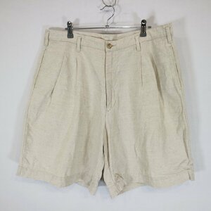 90s GAP ギャップ 2タック ワイドリネンショーツ オールドギャップ ベージュ ( メンズ 36 ) N0421 1円スタート