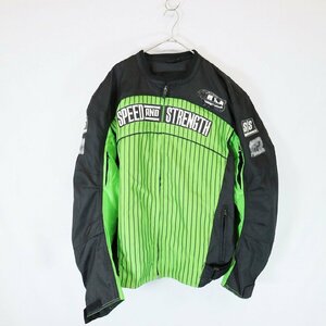 SPEED and STRENGTH レーシング ジャケット モーターサイクル バイカー 大きいサイズ グリーン ( メンズ 2XL ) N1506 1円スタート