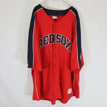 MLB ボストン レッドソックス ベースボールシャツ スポーツ 野球 大きいサイズ レッド ( メンズ 6XL ) N1838 1円スタート_画像1