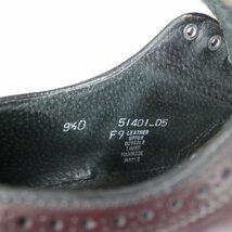 USA製 STAFFORD スタッフォード 外羽根式 ロングウイングチップ 本革 革靴 ワインレッド ( メンズ 9.5 ≒ 27.5cm ) KA0033 1円スタート_画像9