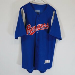 MLB テキサス・レンジャーズ ベースボールシャツ スポーツ 野球 ユニフォーム ブルー ( メンズ M ) N1839 1円スタート