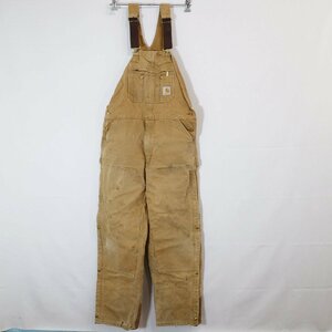 Carhartt カーハート オーバーオール サロペット ワークウェア 作業着 DIY 日曜大工 ベージュ ( メンズ 40×34 ) M7384 1円スタート