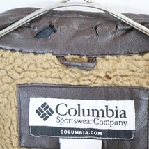 Columbia コロンビア シングル ライダースジャケット フェイクレザー バイカー ブラウン ( メンズ L ) N4737 1円スタート_画像7