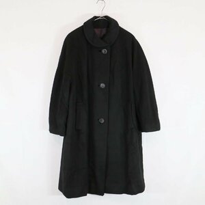 70s Kapmoor カシミア ショールカラー コート ラグランスリーブ ブラック ( レディース L~XLサイズ相当 ) N4283 1円スタート