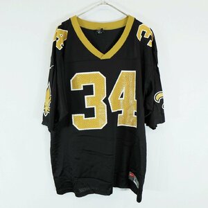 90s USA製 NIKE ナイキ NFL ニューオリンズ・セインツ 半袖 ゲームシャツ プロチーム アメフト ブラック ( メンズ L ) N2955 1円スタート