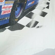 90s NASCAR グラフィック プリント 半袖 Tシャツ モータースポーツ ホワイト ( メンズ XL ) N1064 1円スタート_画像6