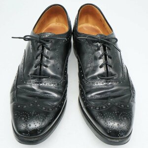 USA製 Johnston&Murphy 内羽根式 ウィングチップ 革靴 レザーシューズ ブラック ( メンズ 9 1/2 E ≒ 27.5cm ) KA0169 1円スタート