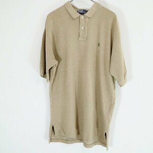 Polo by Ralph Lauren ポロラルフローレン S/S ポロシャツ 鹿の子 半袖 カジュアル ベージュ ( メンズ L ) M9443 1円スタート