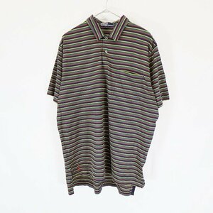 Polo by Ralph Lauren ポロラルフローレン 半袖 ボーダーポロシャツ アメカジ ポニー グリーン ( メンズ L ) N0068 1円スタート