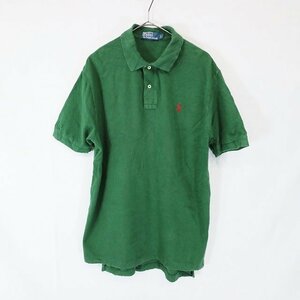 Polo by Ralph Lauren ポロラルフローレン S/S ポロシャツ 鹿の子 半袖 カジュアル 無地 グリーン ( メンズ L ) M9461 1円スタート