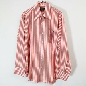 70s OXFORD 半袖 ストライプシャツ アメリカンカジュアル レッド ( メンズ 16 1/2-33 ) M9655 1円スタート