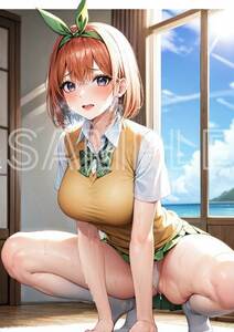 最終出品 J751 中野四葉 五等分の花嫁 A4 同人 イラスト 巨乳 美少女 美女 下着 水着 コスプレ Anime ポスター セクシー エロ acg