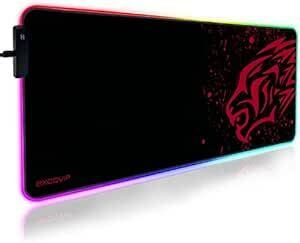 excovip RGB ゲーミングマウスパッド 大型 800*300*4mm マウスパッド 拡張 USB LED 発光 マウスパッ