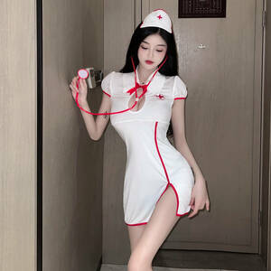* включая доставку *JG-6 белый костюмированная игра медсестра форма .. sexy ero медсестра открытый cut T шорты боди Play костюм 