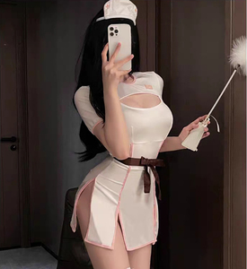 * postage included *JG-2 cosplay nurse uniform sexy ..ero nurse wild cut wild slit body suit Play suit 