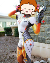 ☆送料込み☆JG-5 Sサイズ コスプレ overwatch マーシー スーパーヒーロー 衣装 3Dプリント プラグスーツ コスチューム_画像1