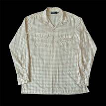 90s Polo Ralph Lauren Cotton Plaid Open Collar Shirt 90年代 ポロ ラルフローレン コットン チェック オープンカラーシャツ vintage_画像1