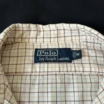 90s Polo Ralph Lauren Cotton Plaid Open Collar Shirt 90年代 ポロ ラルフローレン コットン チェック オープンカラーシャツ vintage_画像4