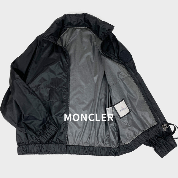 MONCLER モンクレール 19AW ビッグロゴワッペン 軽量 ナイロン ジャケット S ブラック 黒 メンズ GROSEILLE GIUBBOTTO 定価11万 高級